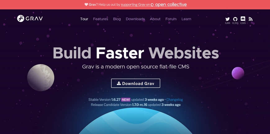 Grav is a flat-file CMS a CMS without databese.